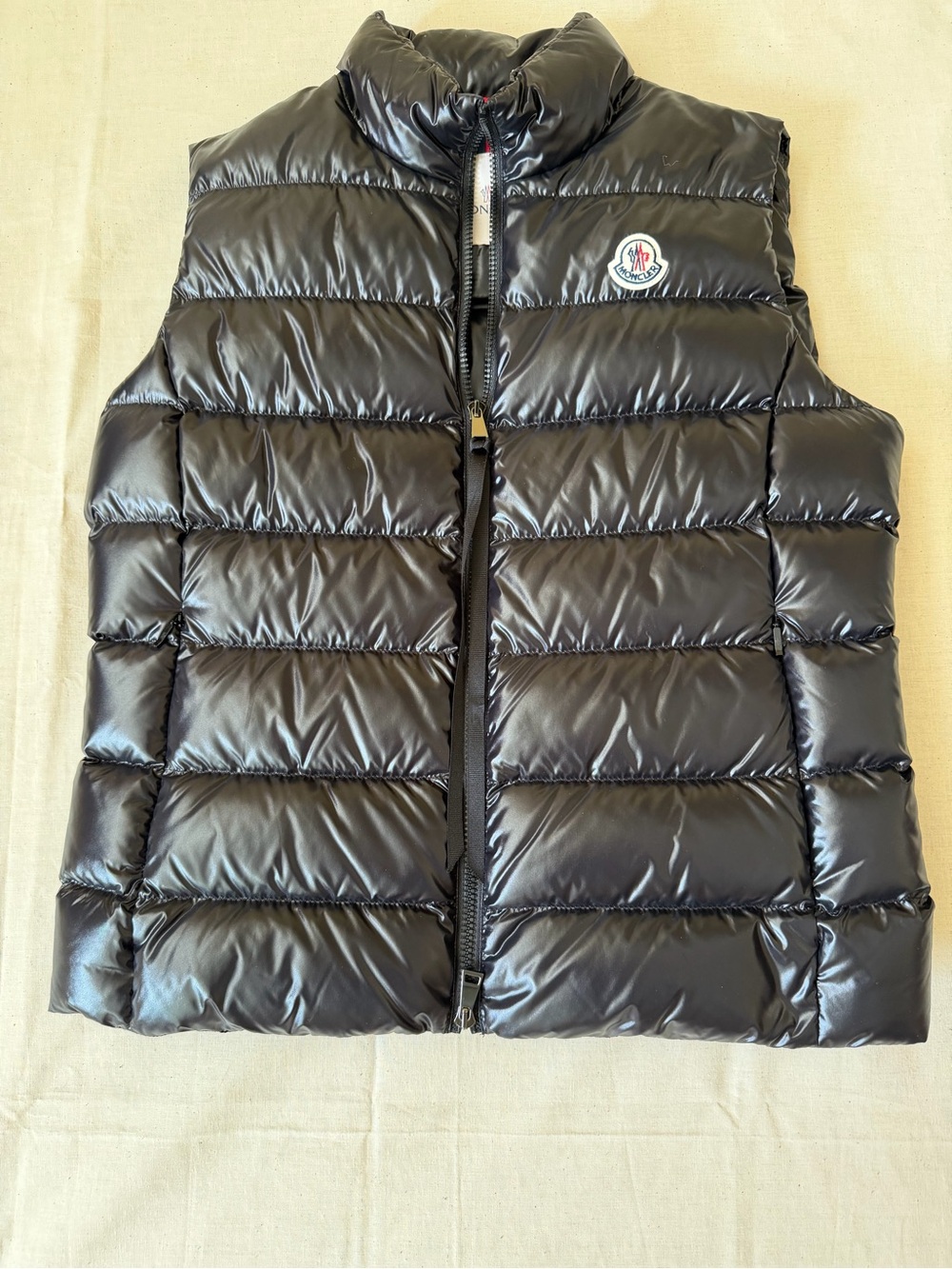 Moncler Women’s Shiny Black Quilted Puffer Vest
